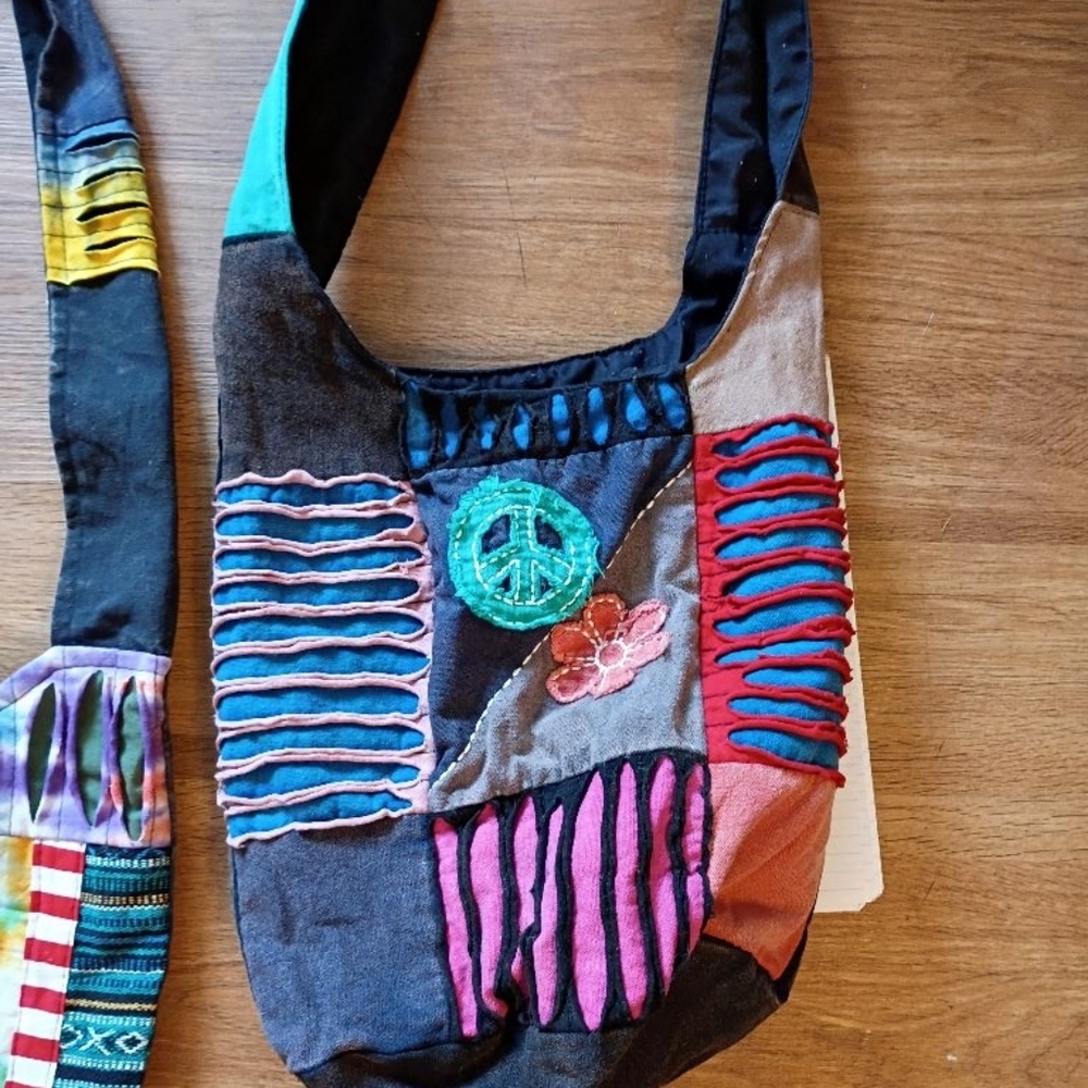 Rising International Multicolor Patchwork Hobo Ba… - image 3